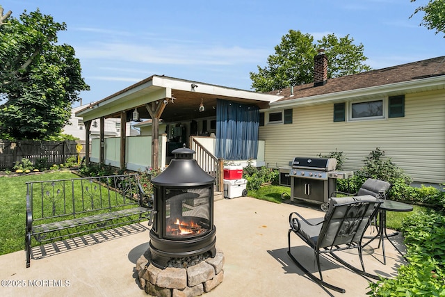 216 Main St, Port Monmouth, NJ 07758 - view of patio / terrace featuring a grill and an outdoor fire pit