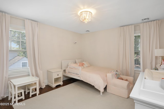 63 Bingham Ave, Rumson, NJ 07760 - bedroom featuring a chandelier and dark wood finished floors