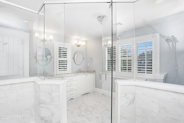 63 Bingham Ave, Rumson, NJ 07760 - full bathroom featuring vanity and a shower stall
