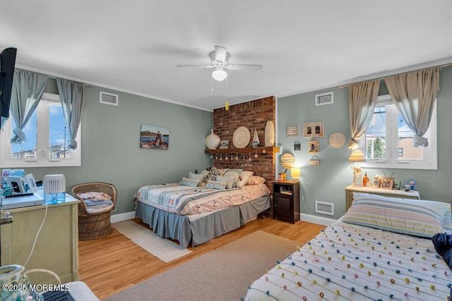 102 W Colony Rd, Lavallette, NJ 08735 - bedroom featuring crown molding, wood finished floors, and ceiling fan