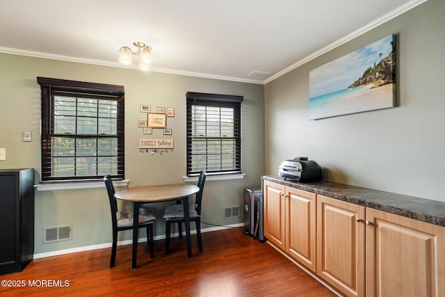 103 Village Green Way, Hazlet, NJ 07730 - dining space with crown molding and dark wood-style flooring