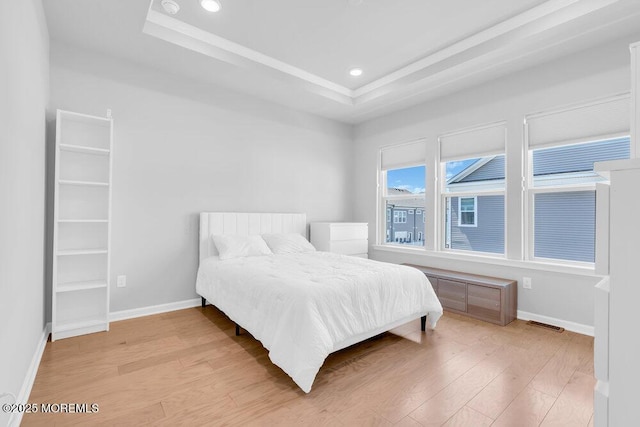 25 Signal Ave, Oceanport, NJ 07757 - bedroom with a tray ceiling, light wood-style flooring, and recessed lighting