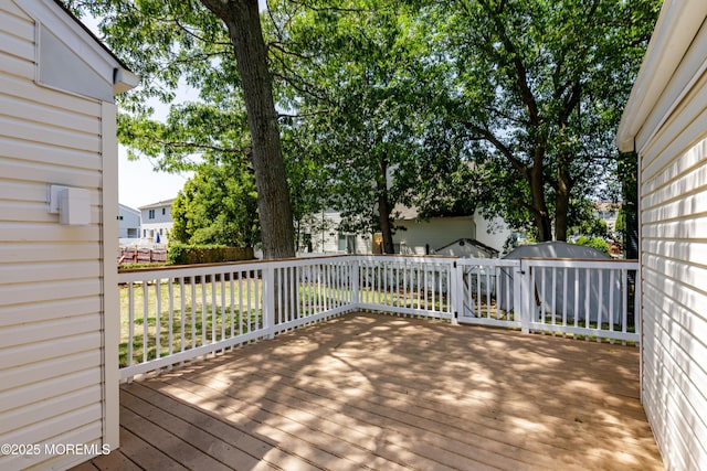 30 Stuyvesant Rd, Brick, NJ 08723 - wooden terrace with a shed and a fenced backyard