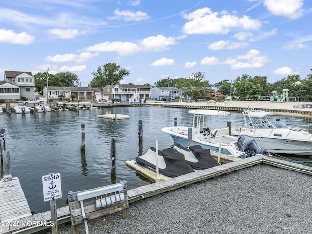 21 Seabreeze Rd, Toms River, NJ 08753 - dock area featuring a water view and a residential view