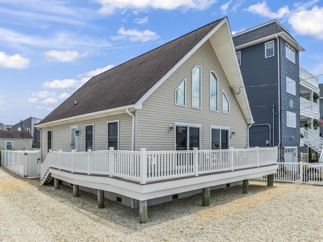 21 Seabreeze Rd, Toms River, NJ 08753 - rear view of property featuring a deck and a shingled roof