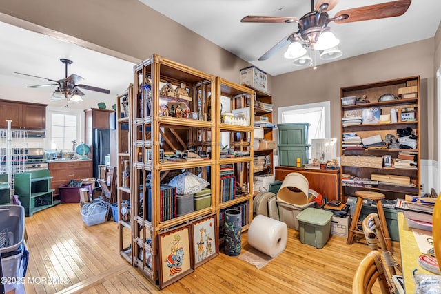 300 Atkins Ave, Neptune Township, NJ 07753 - office area with ceiling fan and light wood finished floors