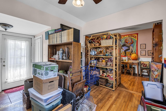 300 Atkins Ave, Neptune Township, NJ 07753 - miscellaneous room featuring ceiling fan and wood-type flooring