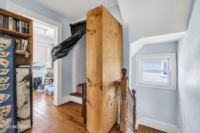 300 Atkins Ave, Neptune Township, NJ 07753 - stairs with baseboards and wood-type flooring