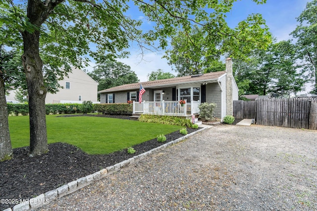 1425 Birmingham Ave, Toms River, NJ 08757 - view of front of property featuring a chimney, covered porch, and gravel driveway