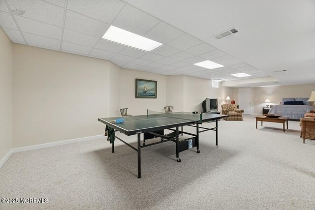 9 Wide Horizons Dr, Colts Neck, NJ 07722 - game room featuring carpet floors and a paneled ceiling