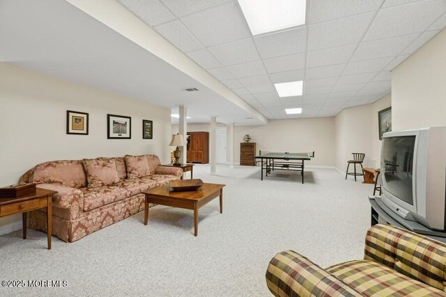 9 Wide Horizons Dr, Colts Neck, NJ 07722 - living area featuring carpet and a drop ceiling