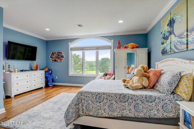 7 Rancho Polo, Colts Neck, NJ 07722 - bedroom with crown molding, wood finished floors, and recessed lighting