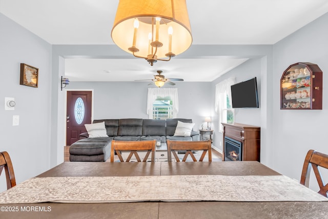 502 Corlies Ave, West Allenhurst, NJ 07711 - living room with a ceiling fan and a glass covered fireplace