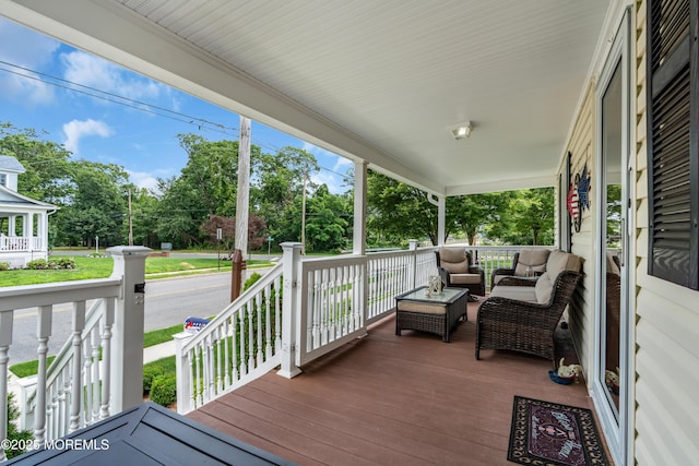 502 Corlies Ave, West Allenhurst, NJ 07711 - porch with view of wooded area and an outdoor hangout area