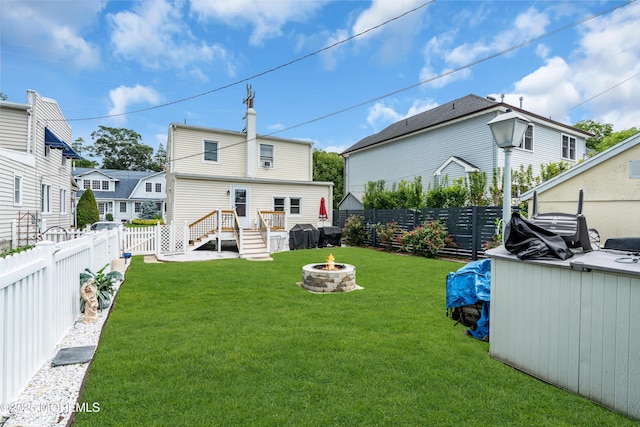 502 Corlies Ave, West Allenhurst, NJ 07711 - back of house with a fire pit and a fenced backyard