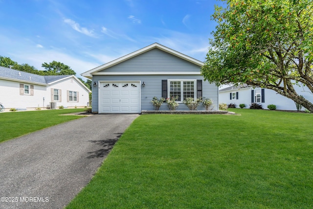 28 Greenbriar Blvd, Brick, NJ 08724 - ranch-style home with asphalt driveway, a garage, and a front yard