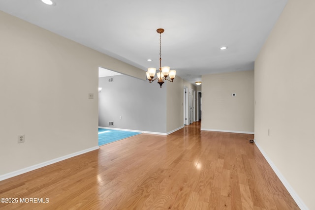 28 Greenbriar Blvd, Brick, NJ 08724 - unfurnished room featuring a chandelier, recessed lighting, and light wood-style flooring
