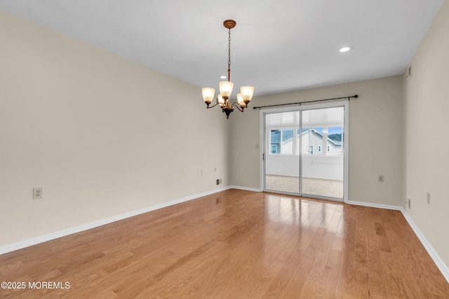 28 Greenbriar Blvd, Brick, NJ 08724 - spare room with a chandelier, light wood-style flooring, and recessed lighting