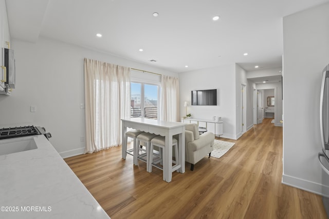 33 Hamilton Ave Unit 7, Seaside Heights, NJ 08751 - living room with light wood-type flooring and recessed lighting