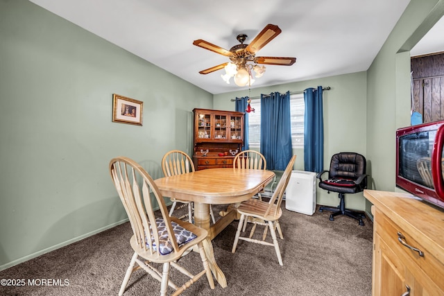 3 Carlo Dr, Keansburg, NJ 07734 - dining area featuring dark colored carpet and a ceiling fan