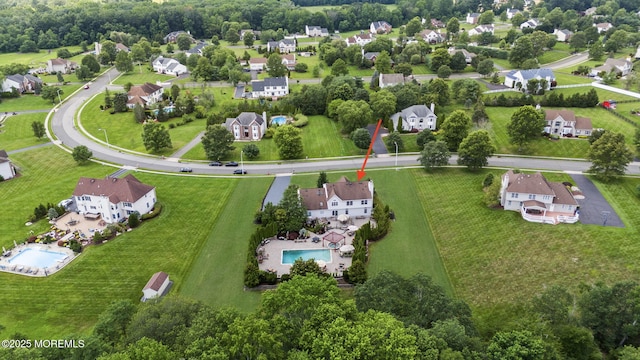 32 Langeveld Dr, Freehold, NJ 07728 - aerial view of residential area featuring a pool