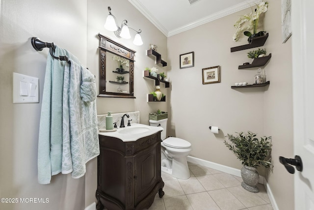 32 Langeveld Dr, Freehold, NJ 07728 - bathroom featuring ornamental molding, vanity, and tile patterned floors