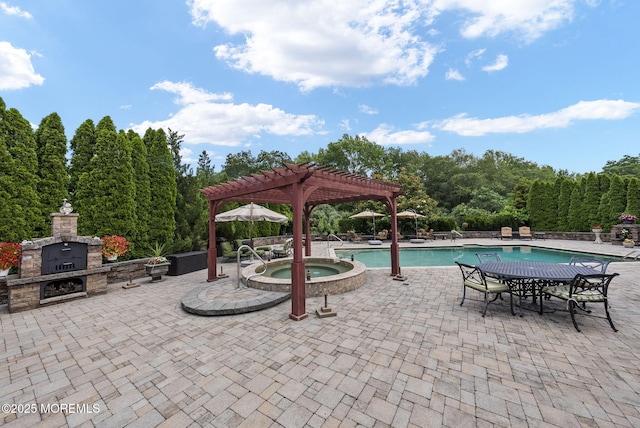32 Langeveld Dr, Freehold, NJ 07728 - community pool with a pergola, a patio, and an in-ground hot tub
