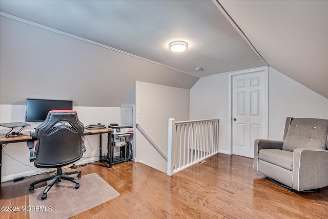 296 High St, Metuchen, NJ 08840 - office area with lofted ceiling and wood finished floors