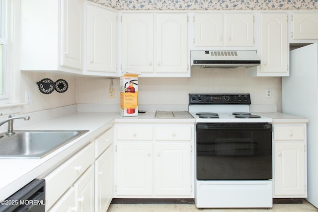 30 Sherwood Ln, Toms River, NJ 08757 - kitchen featuring custom exhaust hood, electric stove, and white cabinets