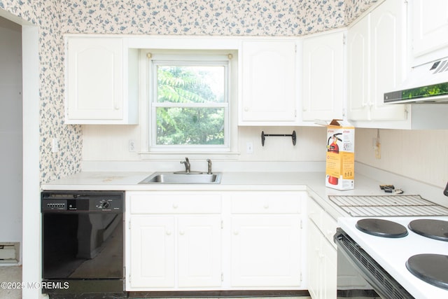 30 Sherwood Ln, Toms River, NJ 08757 - kitchen featuring dishwasher, stove, white cabinetry, light countertops, and ventilation hood