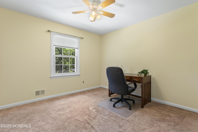 3 Thompson Ln, Manalapan, NJ 07726 - carpeted office with a ceiling fan and baseboards