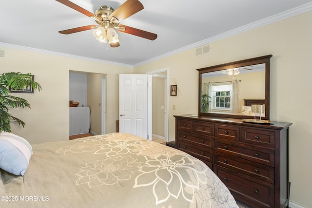 3 Thompson Ln, Manalapan, NJ 07726 - bedroom with crown molding and ceiling fan