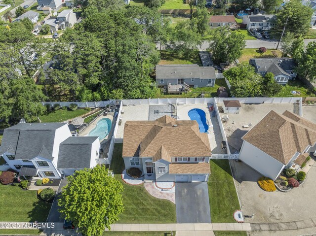 734 S River Dr, Forked River, NJ 08731 - aerial perspective of suburban area featuring a pool