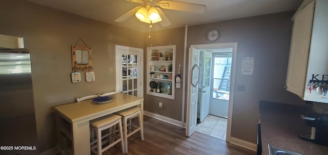 412 Park Place Ave, Bradley Beach, NJ 07720 - foyer entrance featuring a ceiling fan and wood finished floors