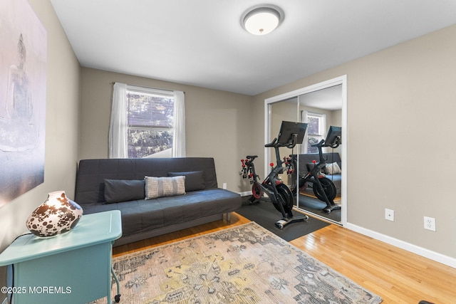 280 Double Creek Pkwy, Freehold, NJ 07728 - workout room with plenty of natural light and wood finished floors