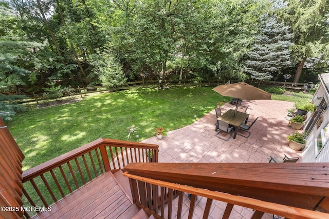 280 Double Creek Pkwy, Freehold, NJ 07728 - wooden deck featuring outdoor dining area and a patio
