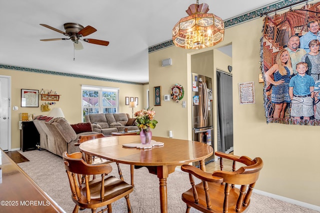 530B Sheffield Dr, Manchester, NJ 08759 - dining room featuring ceiling fan and a chandelier