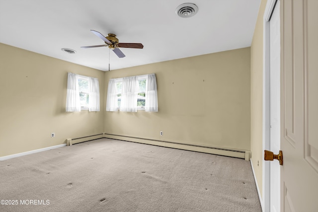 811 Fay Ct, Point Pleasant, NJ 08742 - carpeted empty room with a ceiling fan and a baseboard heating unit