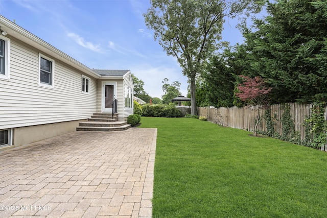 811 Fay Ct, Point Pleasant, NJ 08742 - fenced yard with entry steps, a gazebo, and a patio area