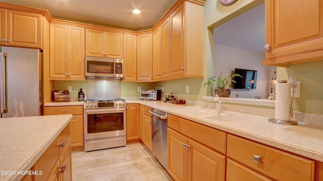 56 W Aspen Way, Aberdeen, NJ 07747 - kitchen with appliances with stainless steel finishes, light countertops, and recessed lighting