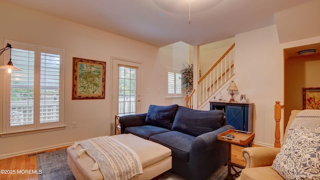 56 W Aspen Way, Aberdeen, NJ 07747 - living area featuring wood finished floors and stairs