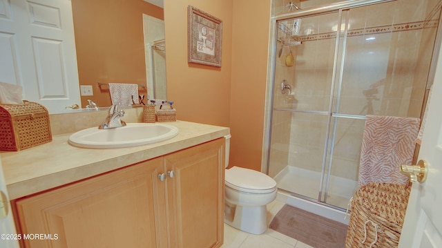 56 W Aspen Way, Aberdeen, NJ 07747 - bathroom with a shower stall, vanity, and tile patterned flooring