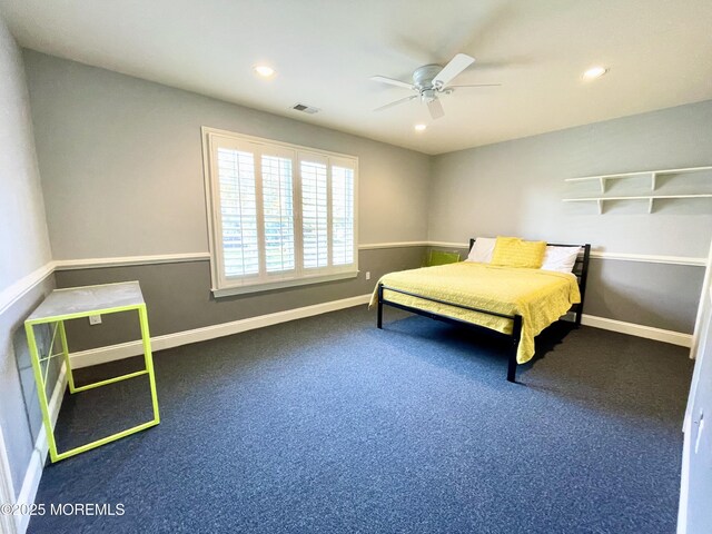 26 Bruns Rd, Allenhurst, NJ 07711 - bedroom featuring carpet floors, ceiling fan, and recessed lighting