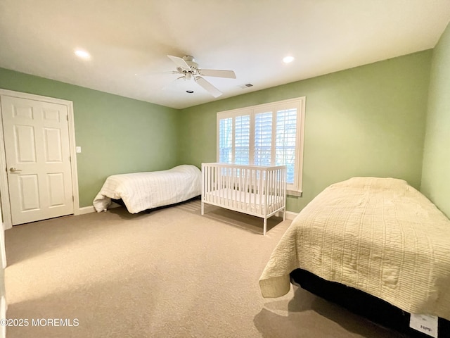 26 Bruns Rd, Allenhurst, NJ 07711 - bedroom featuring carpet floors, recessed lighting, and a ceiling fan