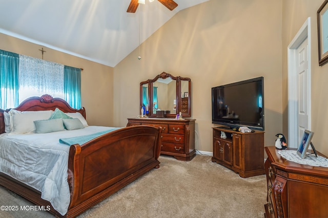 12 Aarons Way, Brick, NJ 08723 - bedroom featuring light colored carpet, ceiling fan, and high vaulted ceiling