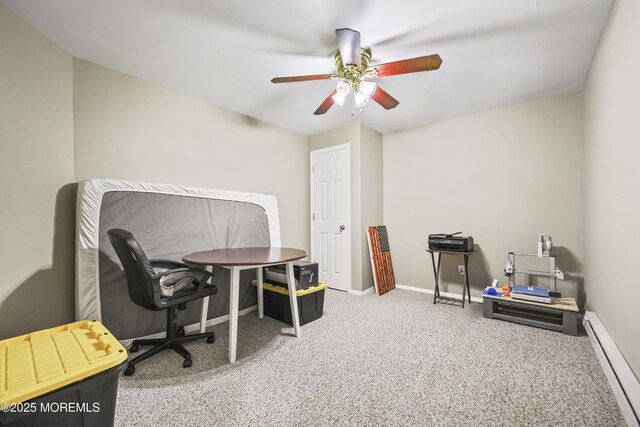 304 Mackenzie Dr, Jackson, NJ 08527 - carpeted office space featuring baseboard heating and a ceiling fan