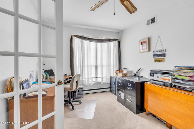 853 Winchester Ct Unit A, Manchester, NJ 08759 - office space with light colored carpet, baseboard heating, and a ceiling fan