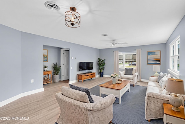 14A Portsmouth St, Whiting, NJ 08759 - living room featuring light wood-type flooring and a ceiling fan
