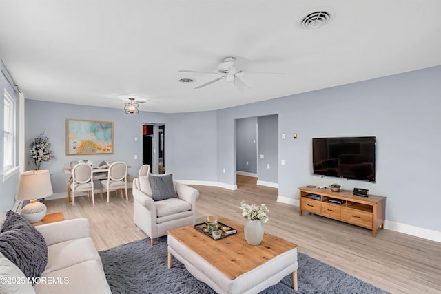 14A Portsmouth St, Whiting, NJ 08759 - living room featuring light wood-style floors and ceiling fan