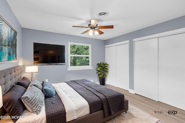 14A Portsmouth St, Whiting, NJ 08759 - bedroom with two closets, wood finished floors, and ceiling fan
